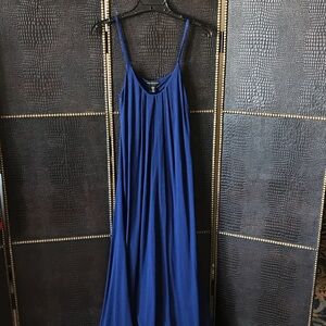 Adrienne Vittadini Cobalt Blue Spaghetti Strap Maxi Dress